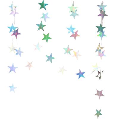 2Pcs Star Banner Flag Easy Installation Exquisite Wall Hanging Garland Banner for Home Party Decoration
