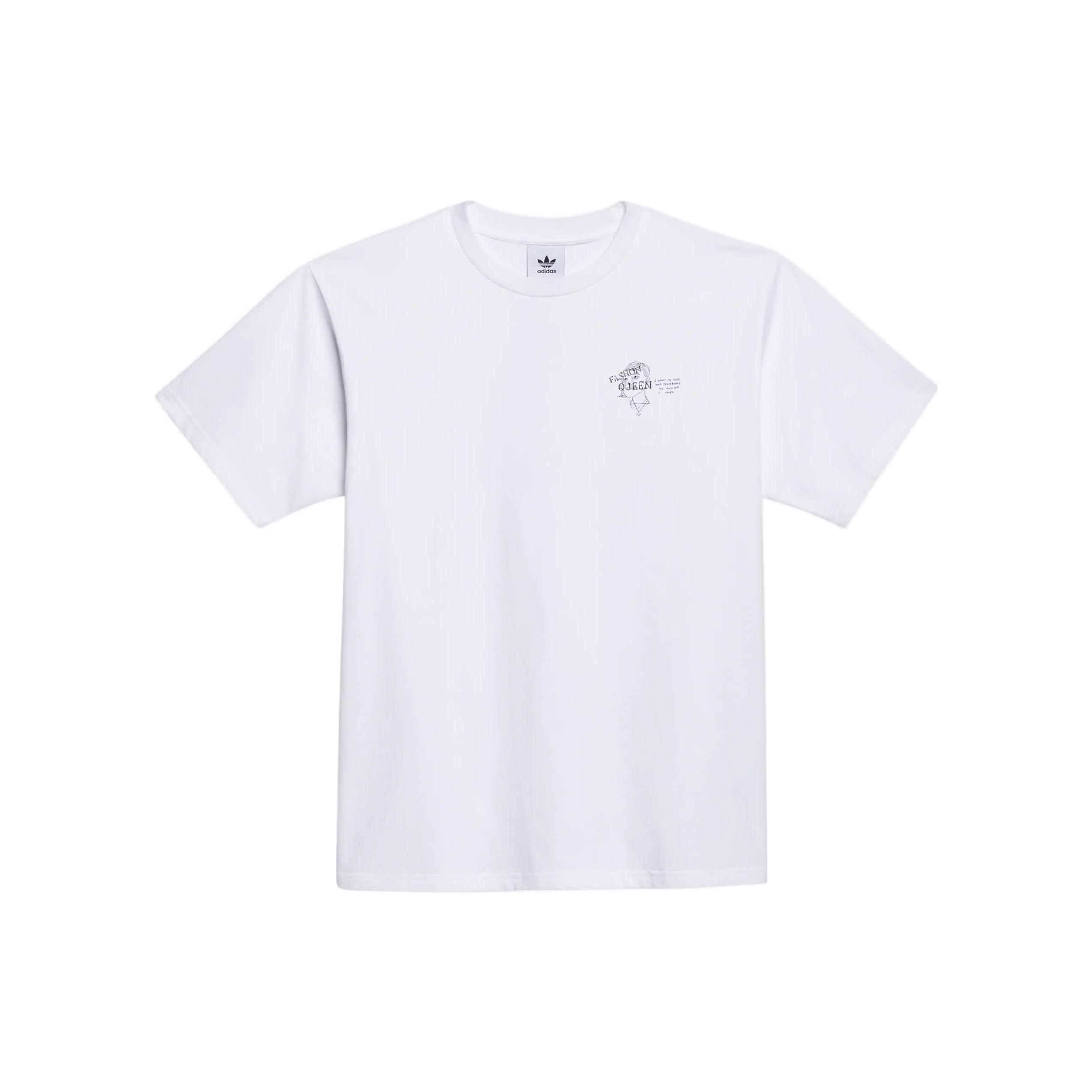 adidas originals Cartoon Pattern Printing Round Neck Short Sleeve White Men s GL9974 L