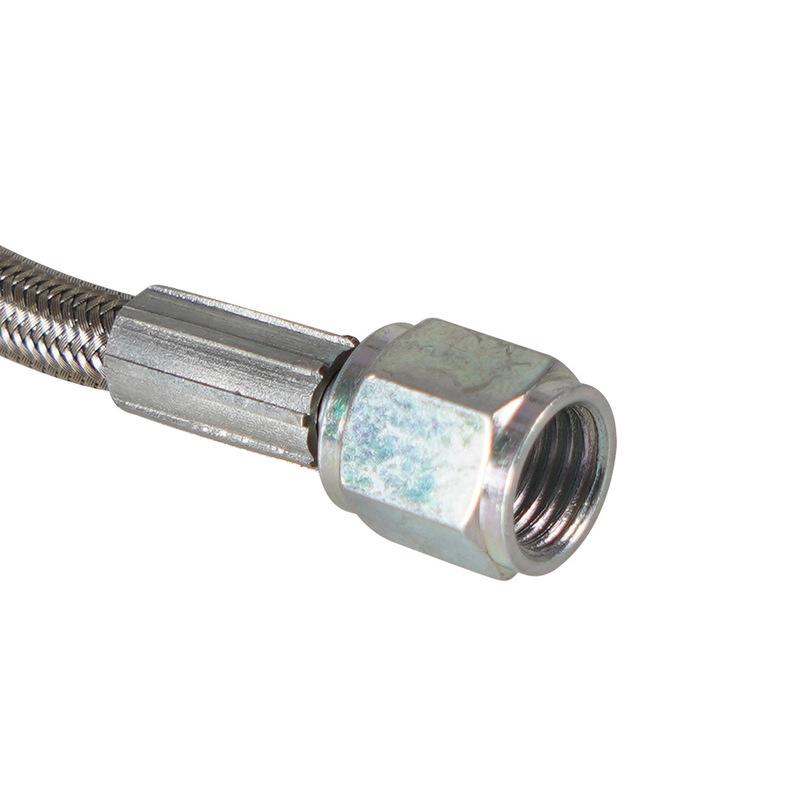 Braided Steel PTFE Inner Core Turbo Oil Feed Line 36", -4AN AN4 with 90 Degree Female