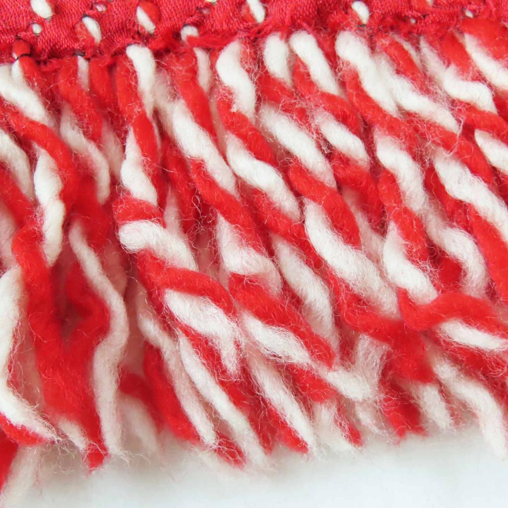 Very Good LOUIS VUITTON Scarf Echarpe Logomania Mix Red white wool Women M70424 Used