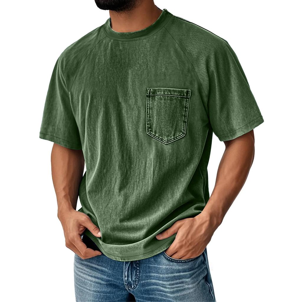 Men'S Fashionable Lapel And Shoulder Length Short Sleeved Casual Top