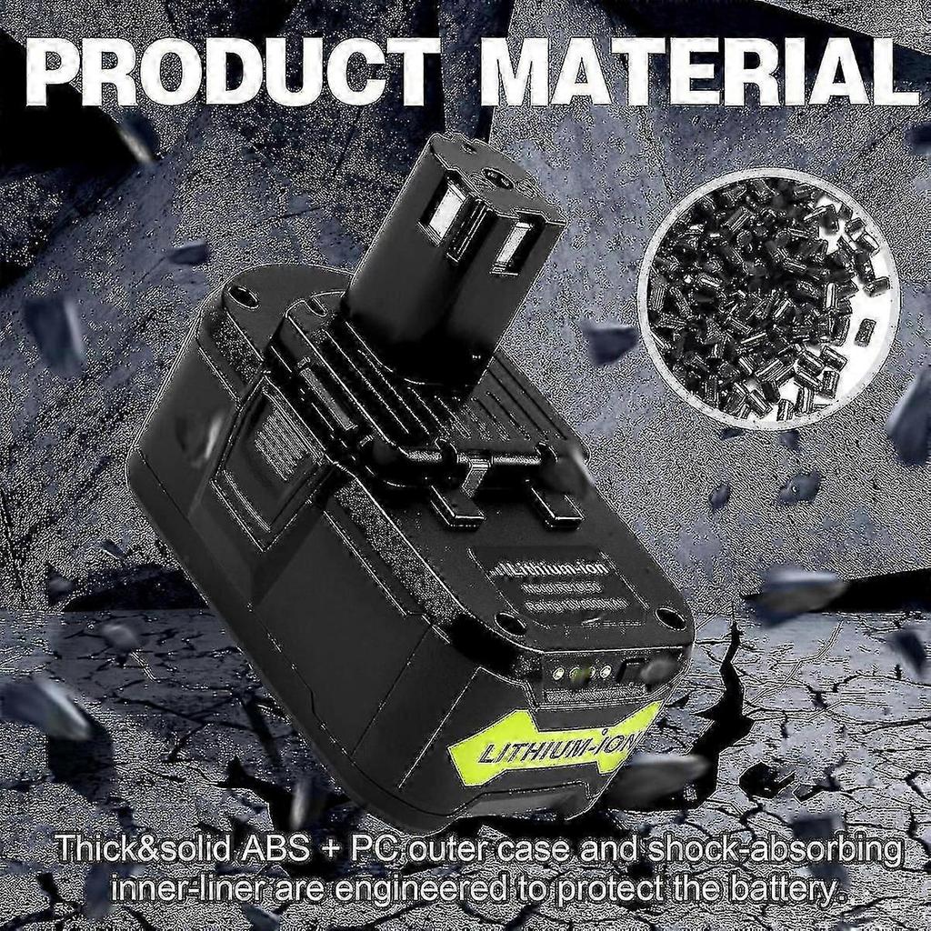 Gilt für 2024 18V 6.0Ah P108 Akku-Ersatz für Ryobi 18 Volt Akku Lithium P102 P103 P104 P105 P107 P109 P122, Akku für Ryobi ONE+ Akku-Werkzeug