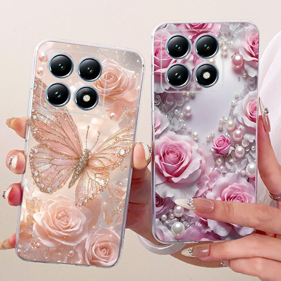 Transparent Casing For Xiaomi 14T Pro Case Cute Cat Luxury Fashion Butterfly Funny Cool Painted Cover 2407FPN8EG