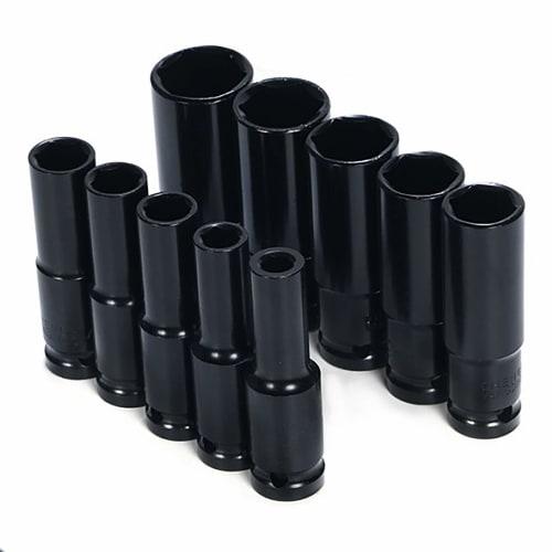 

Lanx. 12.7mm 1/2-inch Deep Socket Set of 10, Compatible with 8mm to 17mm Sizes, Long Extension Ratchet Impact Wrenches (8mm to 17mm Sizes, 10-Piece Se
