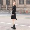 Sibaishe Women's Hooded Color Block Print Sweatshirt Dress