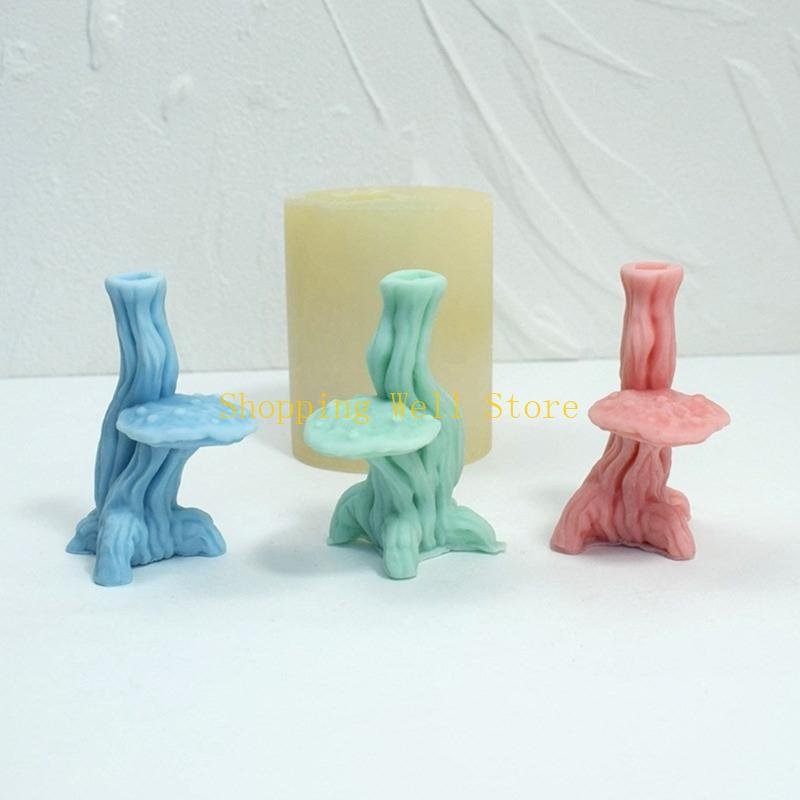 KX4B Mushroom Tree Shaped Molds for Candle Soap Table Ornaments, Epoxy Resin Silicone Molds for Gypsum Decorations CN