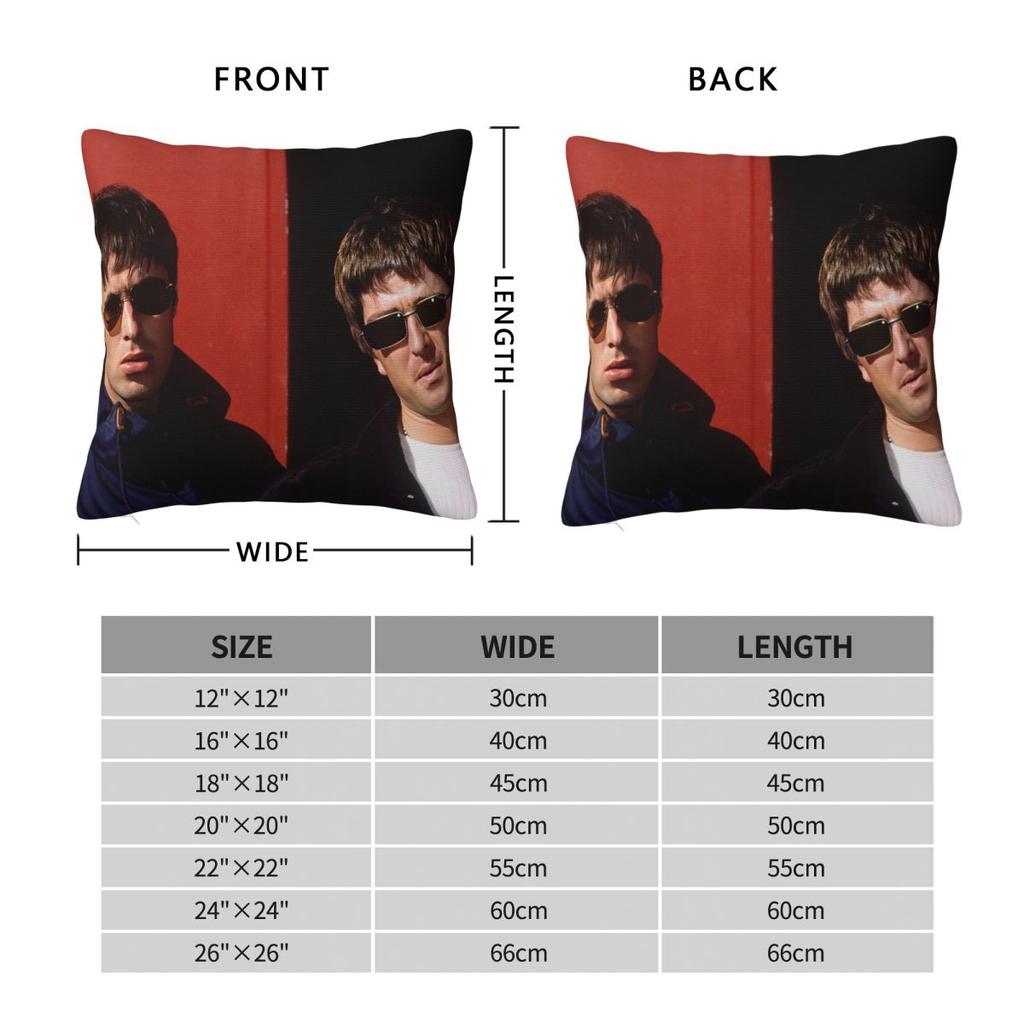O-Oasis Rock Band Pillowcase Printing Polyester Cushion Cover Decorations Throw Pillow Case Cover Home Zippered 45X45cm