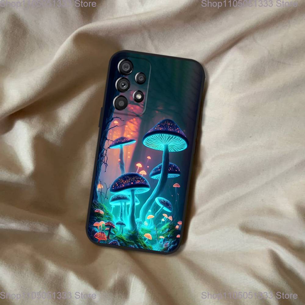 Trippy Art Mushroom Phone Case For Samsung Galaxy A20,A21s,A22,A31,A32,A52,A53,A72,73,A80 Soft Black Cover