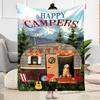 Happy Camper Adventure Blankets Are Suitable for Living Rooms,making Them an Ideal Choice for Outdoor Travel and Gifts.