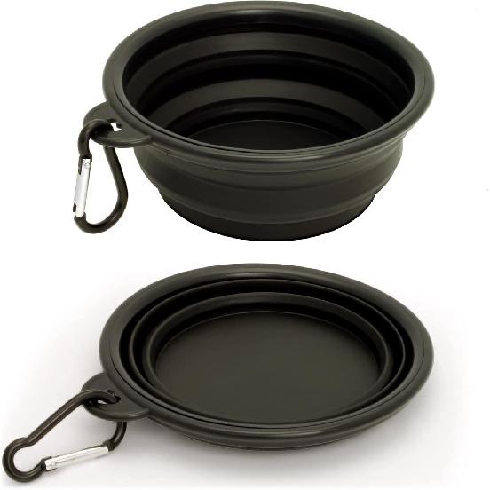 3 Way Dog Leash + a Collapsible Travel Bowl, Nylon Adjustable Coupler No Tangle Detachable 3 In 1 Multiple Dog Pet Cat Puppy Leash with Soft Padded