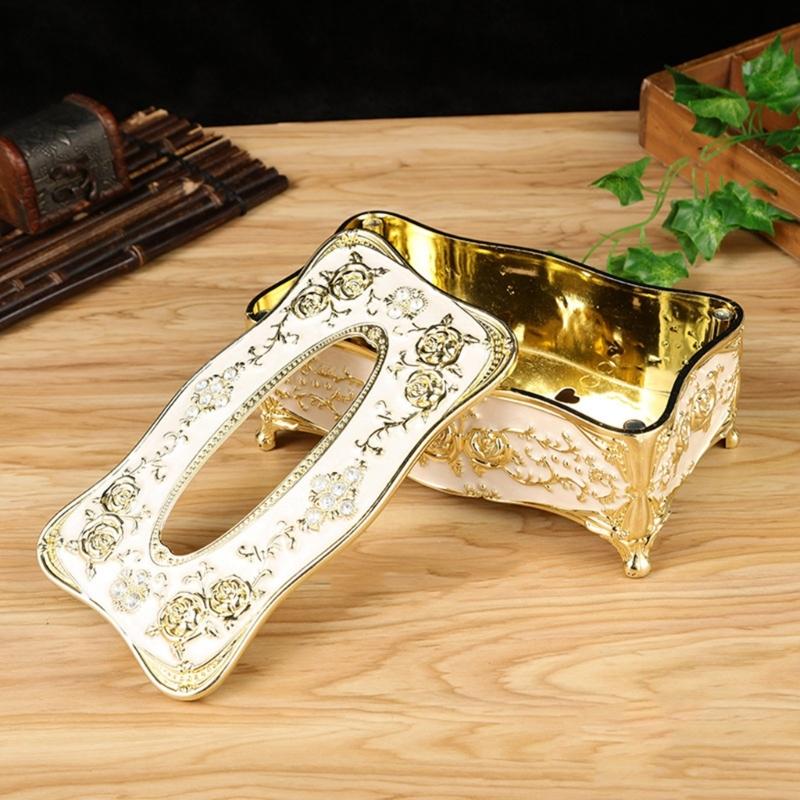 Artistic Floral Print ABS Tissue Holder With Easy Open Lid Sophisticated Decors Tissue Box For Convenient Refills