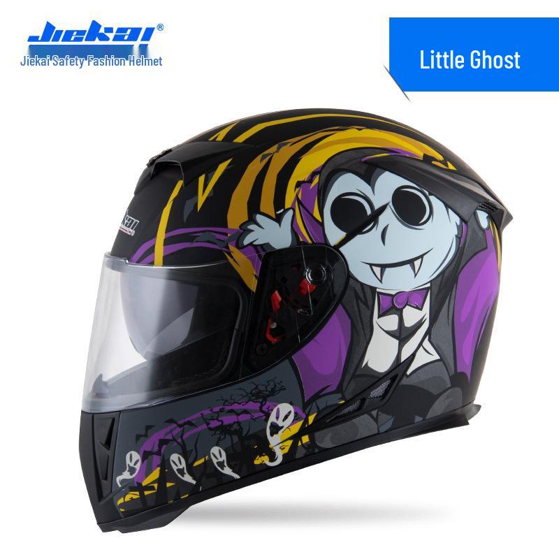 Jiekai Full Face Electric Motorcycle Helmet - Unisex, All-Season Racing Safety
