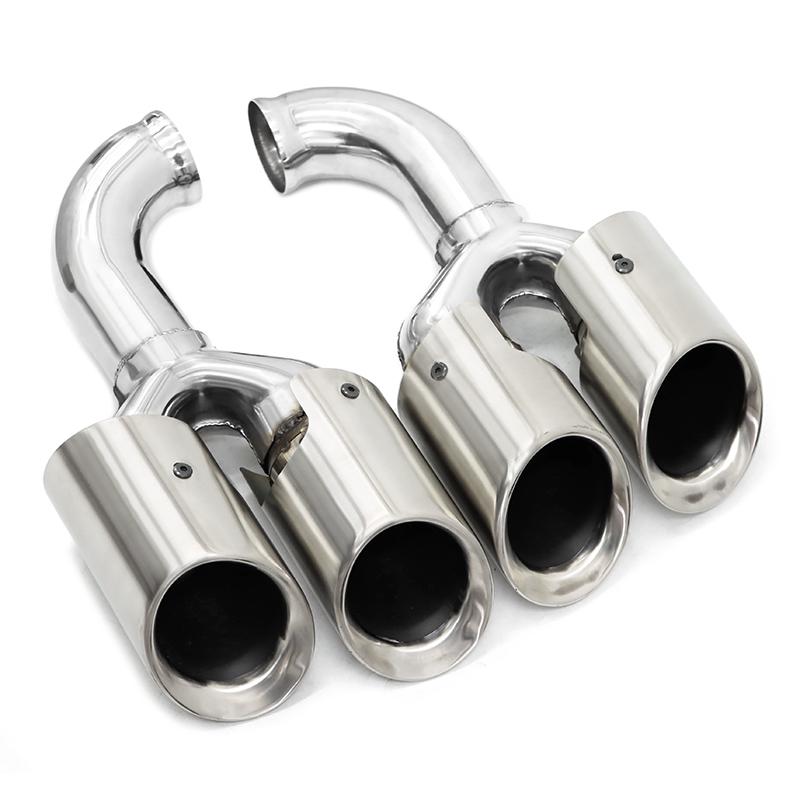 Quad Car Exhaust Tip For Porsche Cayenne 958 2011-2014 304 Stainless Steel Muffler Tip Nozzle Tailpipe Exhaust System Tuning Tip