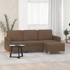 Vidaxl 3-Sitzer Sofa Mit Hocker, Braun, 180 Cm, Stoff