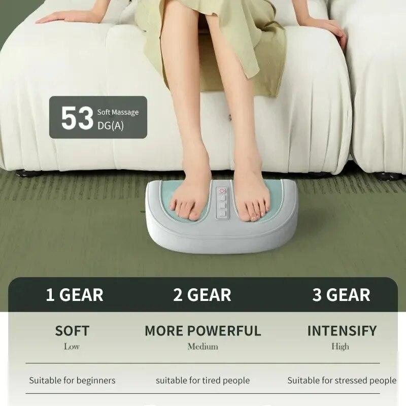 Electric Foot Massager Hot Compression Shiatsu Therapy Deep Kneading Roller Calf Muscle Relax Relief Legs Pain Fatigue Foot Spa