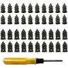 40PCS Tire Repair Rubber Nail, Tire Repair Rubber Screws Black, Fast Tool Self-Service Tire Repair Nail (20S+20L)