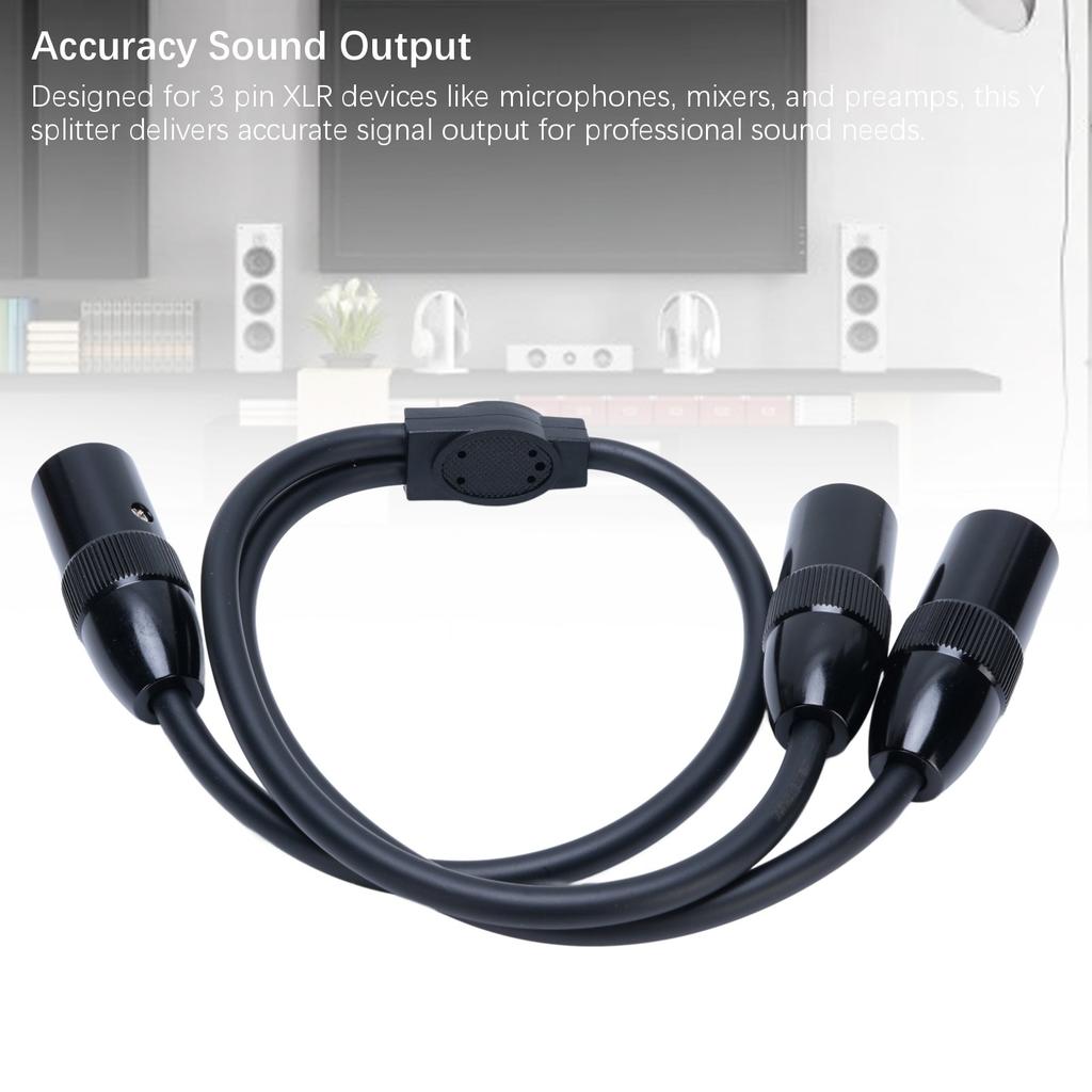3 Pin XLR Male to Male XLR Cable Y Cable Balanced Microphone Cord Sound Adapter XLR Y Splitter