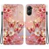 Handmade PU Leather Flip Case for Xiaomi Poco X7 Pro Anti-Slip Shockproof Cover with Wrist Strap & Heart/Rose Cat Designs