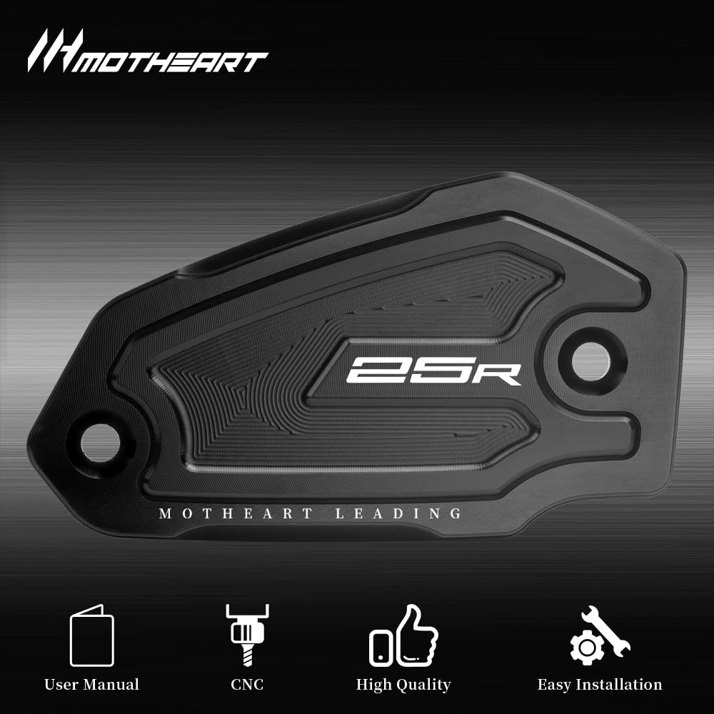 MotHeart Motorcycle Front Brake Master Cylinder Cover for Ninja ZX-25R 2021-2023 CNC Aviation Aluminum Ninja Zx-25r Part (Black)