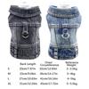 Fashion With D-Ring Dog Jeans Jacket Breathable Comfortable Dog Denim Shirts Pet Clothes Dog