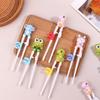 1 Pair Baby Safty Learning Chopsticks Cartoon Animal Head Children Eating Training Chopsticks Reusable Tableware