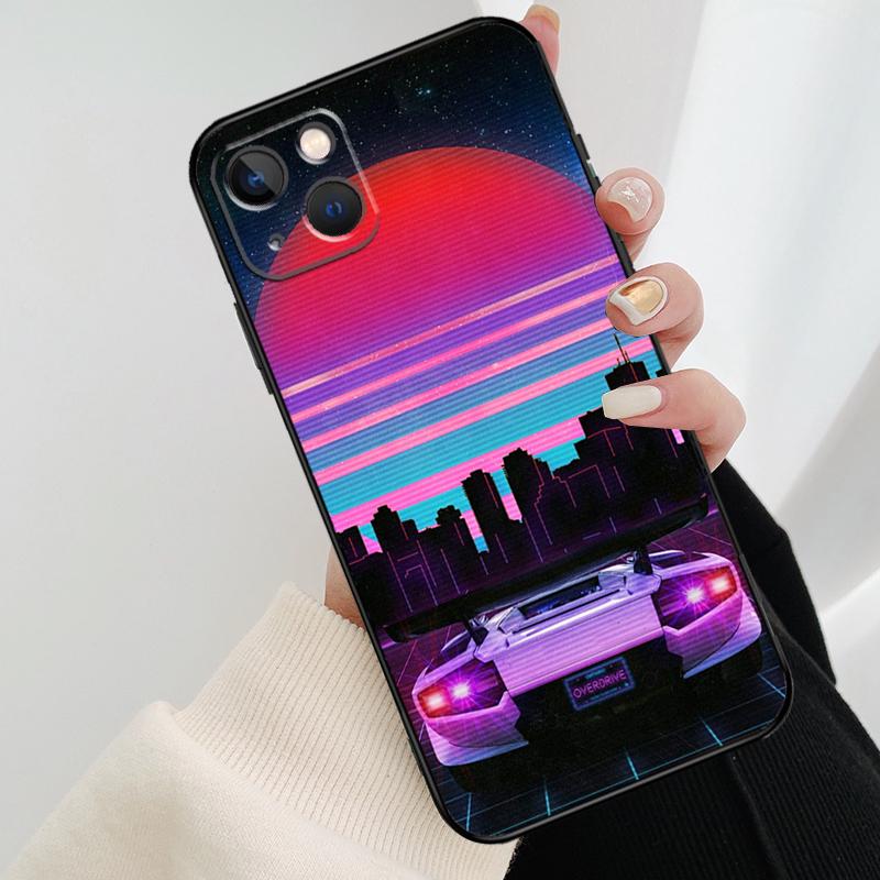 Neon Retrowave 80s Vintage Art Phone Case For iPhone 17 Pro Max 16 15 14 11 12 13 Pro Max Mini 15 16 Plus 16e 17 Air Cover