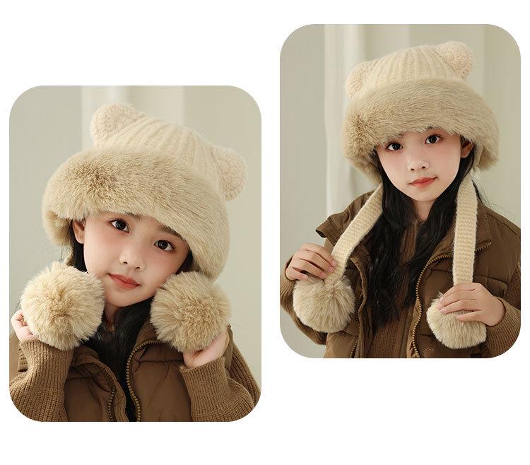 Child's Warm Knitted Wool Pullover Hat with Ear Protection
