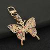 Keychain Pendant Sparkling Rhinestones Butterfly Shape Zinc Alloy Keychain Pendant with Lobster Clasp Backpack Accessory