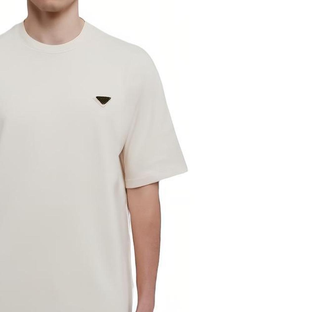 PRADA T-Shirts Men's Beige Crew Neck Moderate UJN861-14LK-F0018