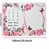 VIKAMA Baby Monthly Milestone Blanket, Newborn Growth Chart Calendar With Floral Frame, 100-Day Commemorative Photo Prop Blanket