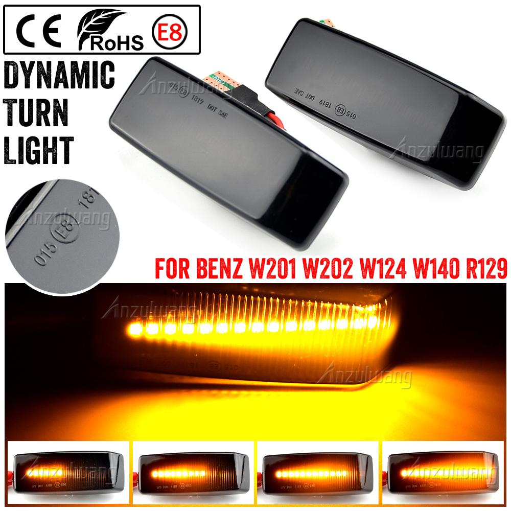 

Car Dynamic Side Marker Light Turn Signal Indicator for Mercedes Benz C E S SL CLASS W201 190 W202 W124 W140 R129 димчастий чорний колір