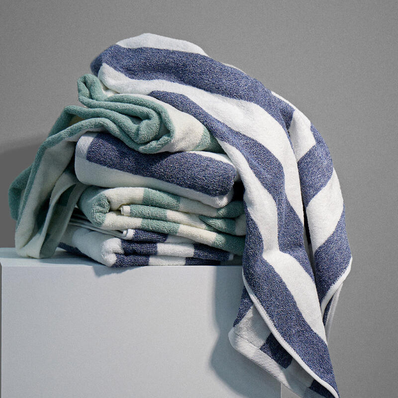 Gestreiftes Strandtuch 30er Zählung 450g 2-teiliges Set großes Badetuch