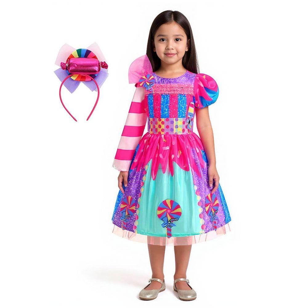Cosplay Children's Candy Dress With Candy Hat Cosplay Costume Fashion Prom Costume Kids