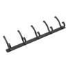 Door Hanging Hooks Modern Minimalist Black 5 Hooks Wall Mounted Thickened Aluminum Bathroom Door Row Hooks Coat Hooks