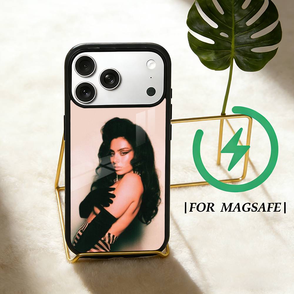 Singer C-Charli xcx Phone Case For iPhone 17 16 15 14 13 12 Pro Max Plus for Magsafe Mirror Wireless Magnetic Cover