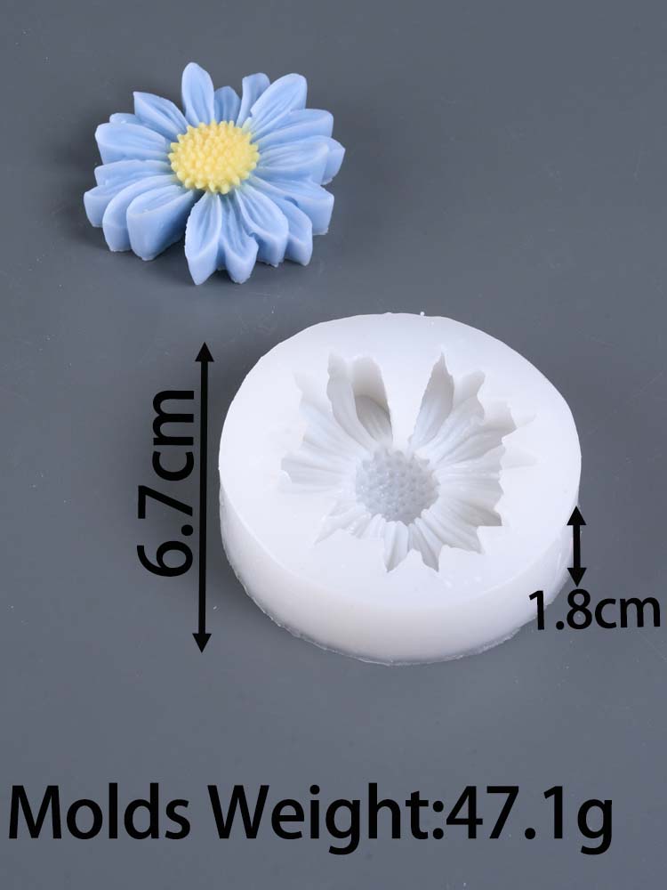 DIY 3D Daisy Flower Candle Silicone Mold Sunflower Handmade Soap Gypsum Ornament Molds Resin Clay Craft Casting Home Decor Gift