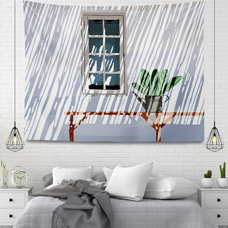Мультфильм переулок уличного узора гобелен украшение стены дома гобелен офис гостиная — фото 11