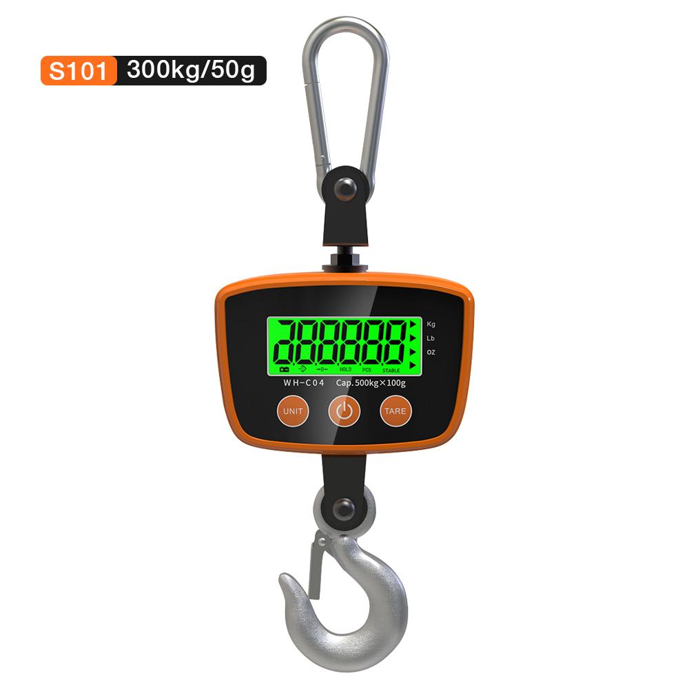 LCD Digital Crane Scale Heavy Duty Weight Hook-Hanging Scale Weighing Tool Industrial Electronic Scale 300kg/500kg Optional