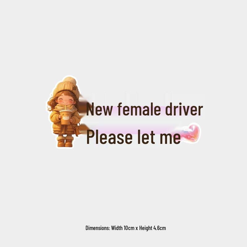 

New Driver Warning: Female Learner Reflective Car Sticker for Rear Window