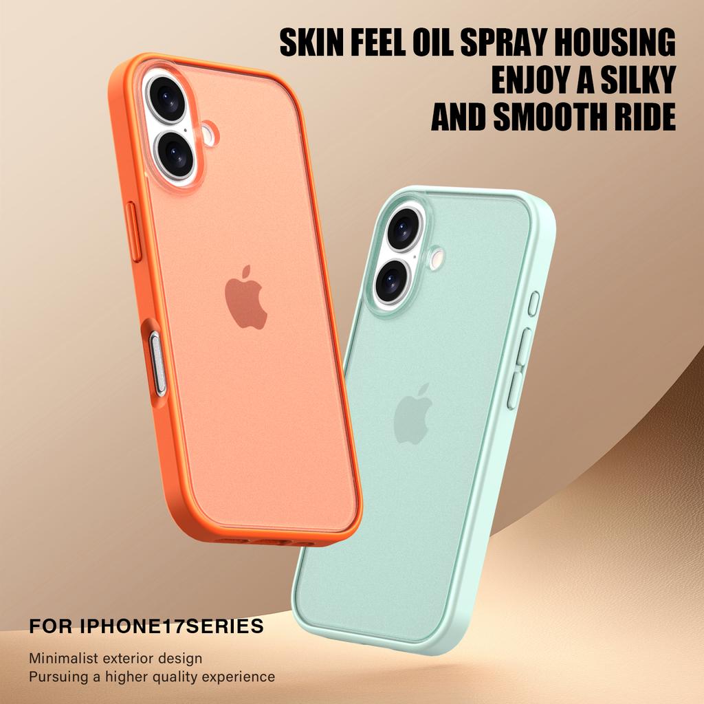 For iPhone 17 Case Skin Feel Frosted PC+TPU Protective Phone Cover