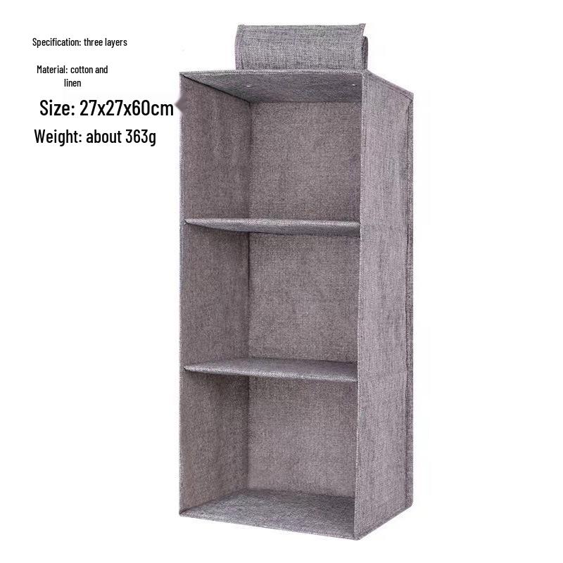 

Многослойный подвесной органайзер для гардероба, нетканые складные тканевые сумки для хранения одежды и мелочей Gray