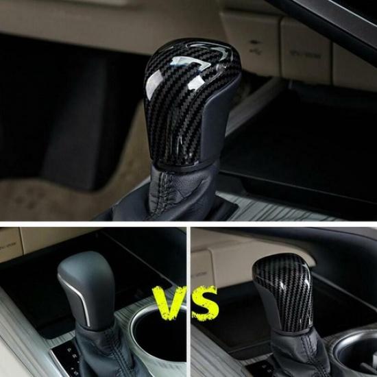 For 2018-2020 21 Toyota Camry Carbon Fiber ABS Inner Gear Shift Knob Covers Trim