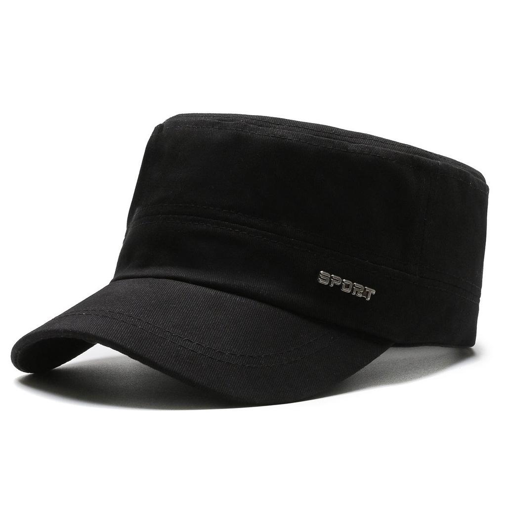 Hat Men Casual Cotton Military Caps Captain Flat Cap Sunshade Baseball Cap Training Cadet Army Trucker Cap Visors Hat Peaked Cap