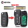 KEYYOU With Cutting Service 433MHz Car Remote Key For Ford Fusion Focus Mondeo Fiesta Galaxy HU101 Blade Vehicle Flip Keys