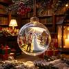 Palline di Plastica per Festa Ornamento Luminoso Storia di Natale, Palla Appesa 3D Luminosa con LED Caldo, Mini Decorazione Festiva da Interno/Esterno Festività