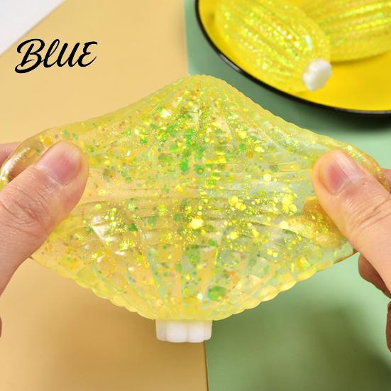 Aurora Glitter Toy Corn Squeeze Slow-Rising TPR Fidget for Stress Soft Rubber Relief Realistic Vegetable-Shaped Decompression Gadget Kids Adults