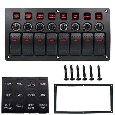 Lodní Autopanel Kolébkových Spínačů Ochrana Proti Přetížení Vodotěsný LED Panel Spínačů DC12/24V ZAP-VYP Hliníkové Spínače
