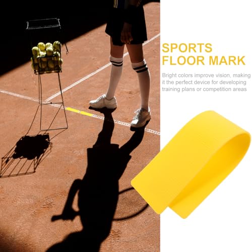 iplusmile 10-Piece Tennis Line Marker Set, 345mm x 70mm, Yellow, Training Equipment, Non-Slip Flat Markers, Soccer, Pickleball Court Tape, Court Line