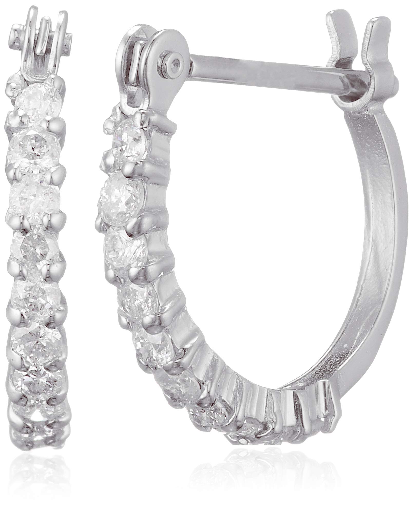 

18K White Gold Diamond Eternity Earrings DTETAPE2WG [Dee Collection] 0.2ct