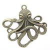 Octopus Pendant Necklace - Large Bronze Animal Charm Necklace - Delicate Fashion Accessories